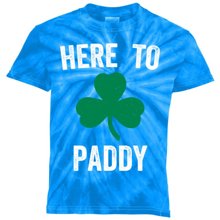 Here To Paddy Funny St Patrick's Party Ing Gift Kids Tie-Dye T-Shirt