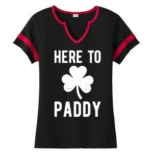 Here To Paddy St Patricks Day Ladies Halftime Notch Neck Tee