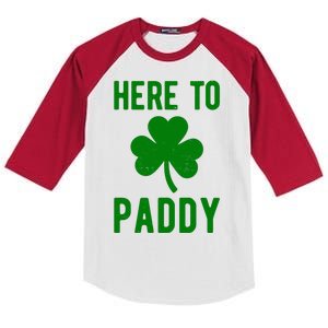 Here To Paddy St Patricks Day Kids Colorblock Raglan Jersey