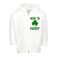 Here To Paddy St Patricks Day Toddler Zip Fleece Hoodie