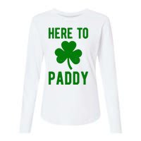 Here To Paddy St Patricks Day Womens Cotton Relaxed Long Sleeve T-Shirt