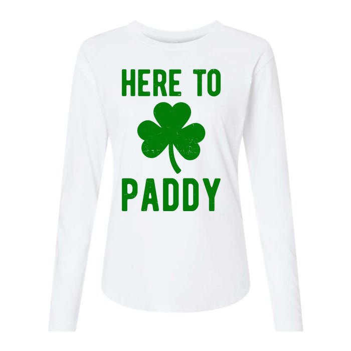 Here To Paddy St Patricks Day Womens Cotton Relaxed Long Sleeve T-Shirt