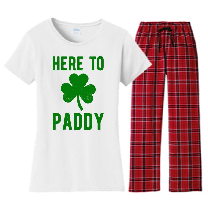 Here To Paddy St Patricks Day Women's Flannel Pajama Set