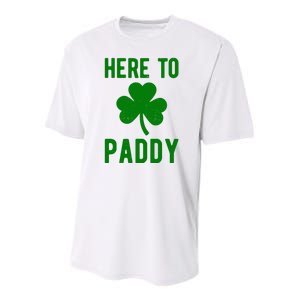 Here To Paddy St Patricks Day Youth Performance Sprint T-Shirt