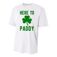 Here To Paddy St Patricks Day Youth Performance Sprint T-Shirt