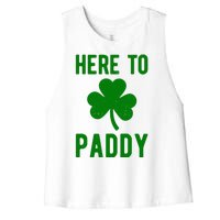 Here To Paddy St Patricks Day Women's Racerback Cropped Tank