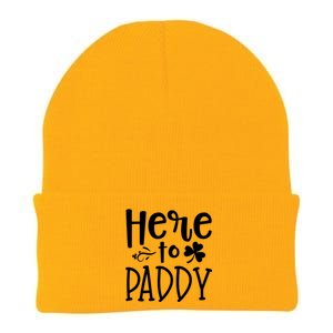 Here To Paddy Funny St Patty Day Party Cute Gift Funny Gift Knit Cap Winter Beanie