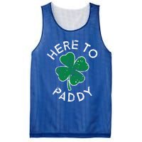 Here To Paddy Lucky Clover St Patrick's Day Distress Cute Gift Mesh Reversible Basketball Jersey Tank