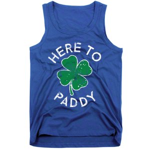 Here To Paddy Lucky Clover St Patrick's Day Distress Cute Gift Tank Top