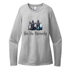 Hex Th Patriarchy Feminist Witch Celestial Occult Witchcraft Gift Womens CVC Long Sleeve Shirt