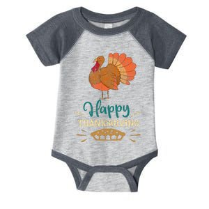 Happy Thanksgiving Pie Turkey Costume Family Pajama Party Infant Baby Jersey Bodysuit