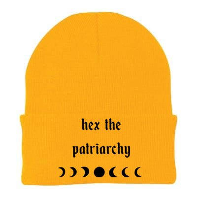 Hex The Patriarchy Feminism Witchy Moon Phase Witch Gift Knit Cap Winter Beanie