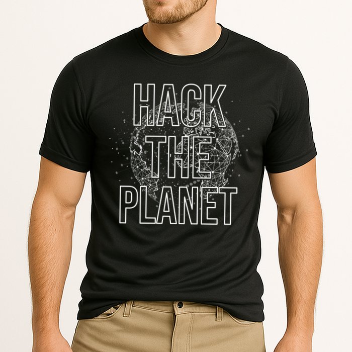 Hack The Planet Coder Gift Cooling Performance Crew T-Shirt