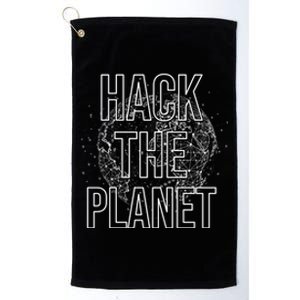 Hack The Planet Coder Gift Platinum Collection Golf Towel