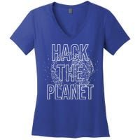 Hack The Planet Coder Gift Women's V-Neck T-Shirt