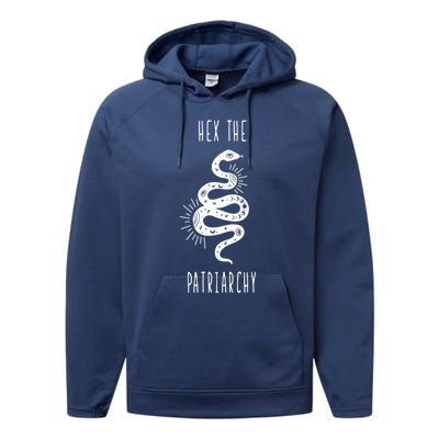 Hex The Patriarchy Witch Tarot Feminism Witchcraft Snake Gift Performance Fleece Hoodie