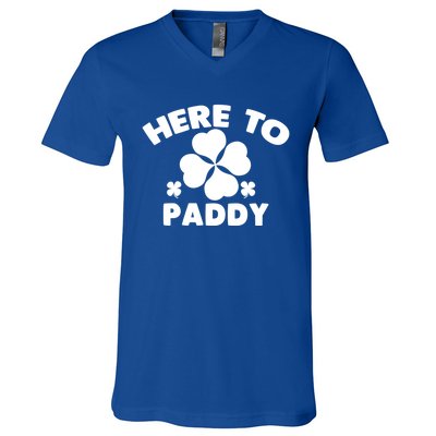 Here To Paddy Shamrock Leaf St Patrick's Day Tee Funny Gift V-Neck T-Shirt