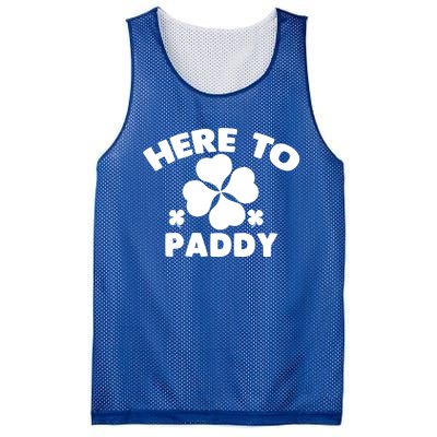 Here To Paddy Shamrock Leaf St Patrick's Day Tee Funny Gift Mesh Reversible Basketball Jersey Tank