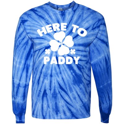 Here To Paddy Shamrock Leaf St Patrick's Day Tee Funny Gift Tie-Dye Long Sleeve Shirt