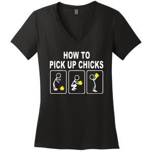 How To Pick Up Chicks Women's V-Neck T-Shirt