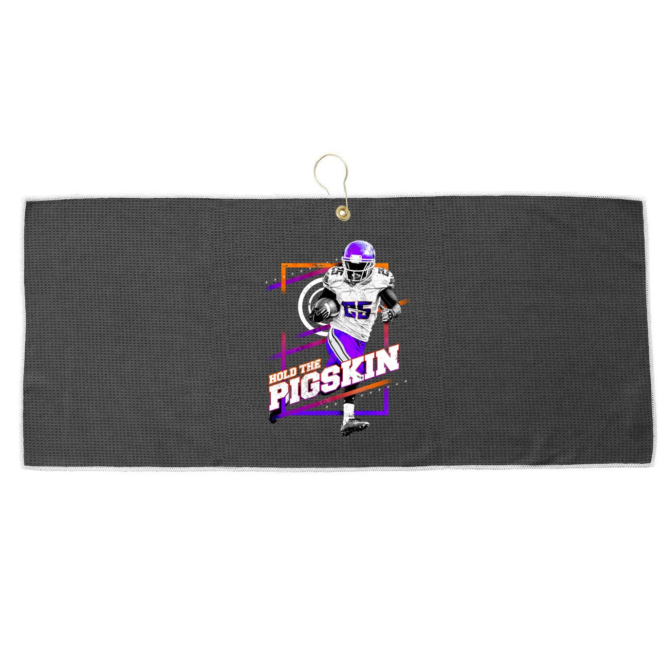 Hold The Pigskin Large Microfiber Waffle Golf Towel