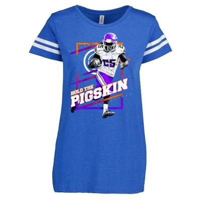 Hold The Pigskin Enza Ladies Jersey Football T-Shirt