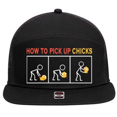 How To Pick Up Chicks Cute Pick Chicks 7 Panel Mesh Trucker Snapback Hat