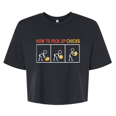 How To Pick Up Chicks Cute Pick Chicks Bella+Canvas Jersey Crop Tee