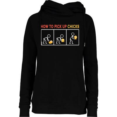 How To Pick Up Chicks Cute Pick Chicks Womens Funnel Neck Pullover Hood