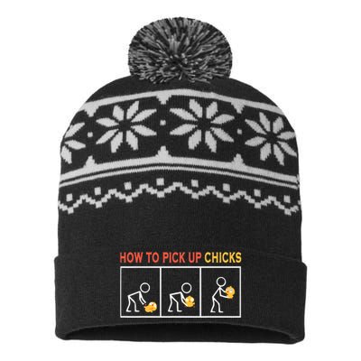 How To Pick Up Chicks Cute Pick Chicks USA-Made Snowflake Beanie