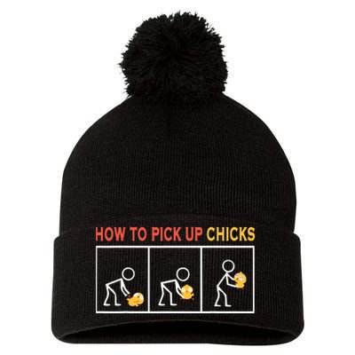 How To Pick Up Chicks Cute Pick Chicks Pom Pom 12in Knit Beanie