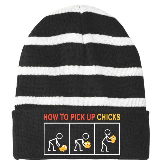 How To Pick Up Chicks Cute Pick Chicks Striped Beanie with Solid Band