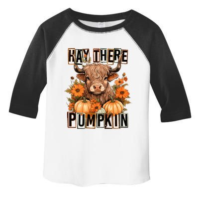 Hay There Pumkin Highland Cow Fall Autumn Thanksgiving Toddler Fine Jersey T-Shirt