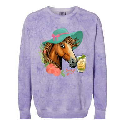 Horse Tea Party Horses Horseman Equestrian Riding Colorblast Crewneck Sweatshirt