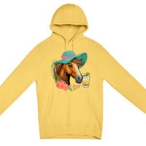 Horse Tea Party Horses Horseman Equestrian Riding Premium Pullover Hoodie