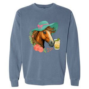 Horse Tea Party Horses Horseman Equestrian Riding Garment-Dyed Sweatshirt