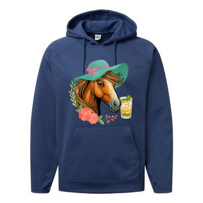 Horse Tea Party Horses Horseman Equestrian Riding Performance Fleece Hoodie