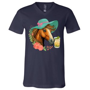 Horse Tea Party Horses Horseman Equestrian Riding V-Neck T-Shirt