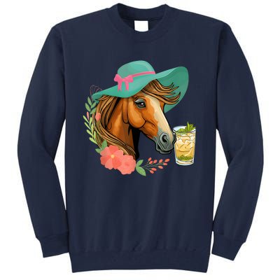 Horse Tea Party Horses Horseman Equestrian Riding Tall Sweatshirt