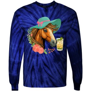 Horse Tea Party Horses Horseman Equestrian Riding Tie-Dye Long Sleeve Shirt