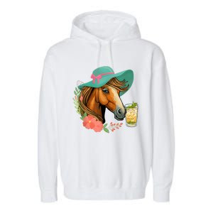 Horse Tea Party Horses Horseman Equestrian Riding Garment-Dyed Fleece Hoodie