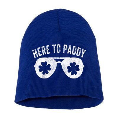 Here To Paddy St Patrick's Day Cute Funny St Paddy's Outfit Great Gift Short Acrylic Beanie