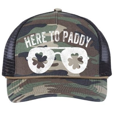 Here To Paddy St Patrick's Day Cute Funny St Paddy's Outfit Great Gift Retro Rope Trucker Hat Cap