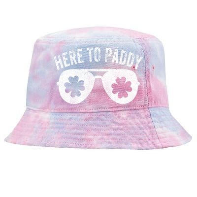 Here To Paddy St Patrick's Day Cute Funny St Paddy's Outfit Great Gift Tie-Dyed Bucket Hat