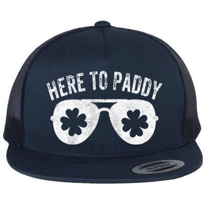 Here To Paddy St Patrick's Day Cute Funny St Paddy's Outfit Great Gift Flat Bill Trucker Hat