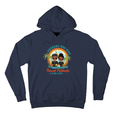 HusbandWife Travel Partners For Life Retro SummerBeach Hoodie