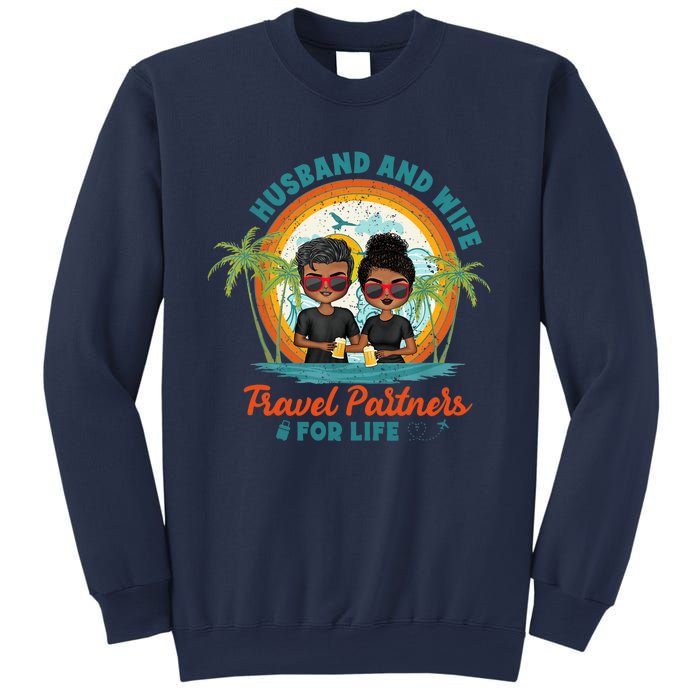 HusbandWife Travel Partners For Life Retro SummerBeach Sweatshirt