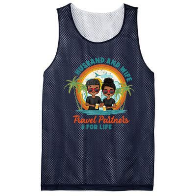 HusbandWife Travel Partners For Life Retro SummerBeach Mesh Reversible Basketball Jersey Tank