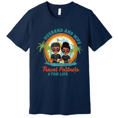 HusbandWife Travel Partners For Life Retro SummerBeach Premium T-Shirt