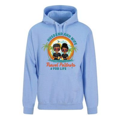 HusbandWife Travel Partners For Life Retro SummerBeach Unisex Surf Hoodie